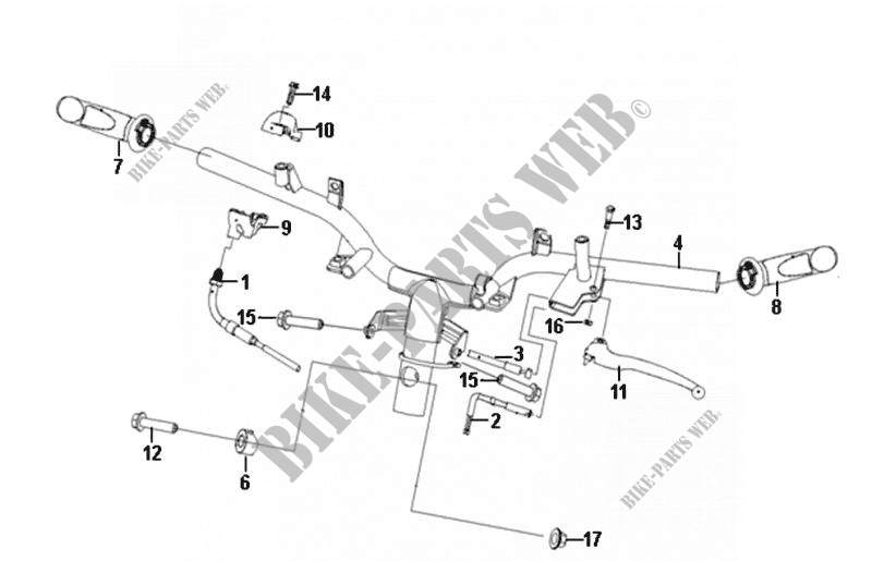 CABLE SWITCH HANDLE LEAVER pour SYM FIDDLE II (25 KMH) (AF05W1-6) (L0-L3) de 2010