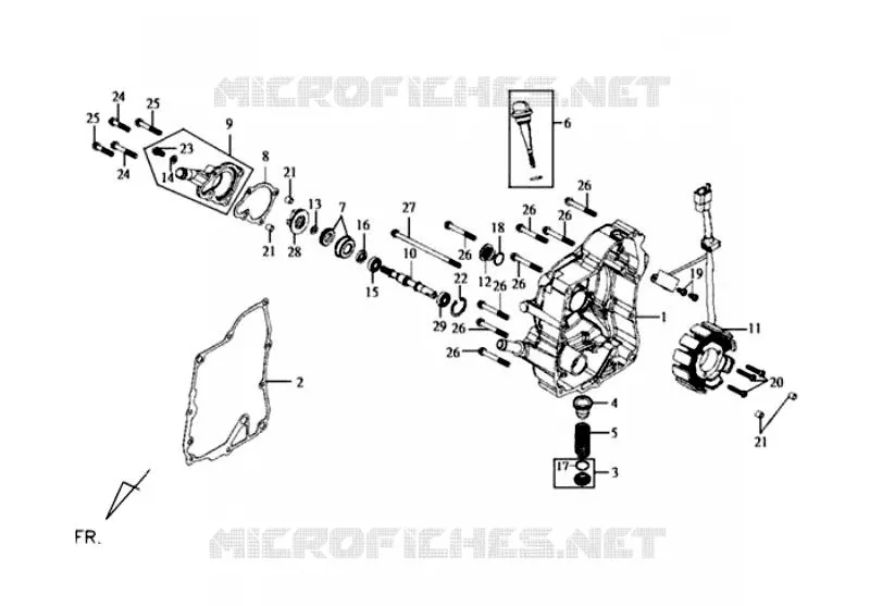 COUVERCLE CARTER DROIT SYM scooter 125 2014 JOYRIDE 125 (LF12W-6)  JOYRIDE 125 (LF12W-6)