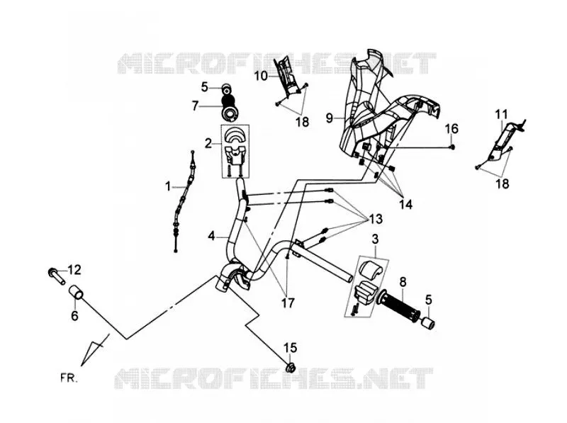 POIGNÉE DE DIRECTION SYM scooter 125 2014 JOYRIDE 125 (LF12W-6)  JOYRIDE 125 (LF12W-6)