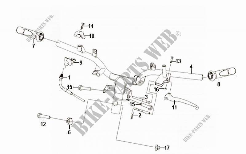 CABLE SWITCH HANDLE LEAVER pour SYM FIDDLE II 50 (45 KMH)  (AF05W-S) (NEW ENGINE) (K8-K9) de 2008