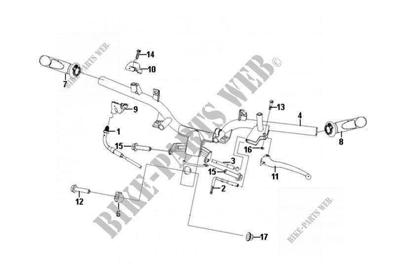 CABLE SWITCH HANDLE LEAVER pour SYM FIDDLE II 50 (45 KMH) (AF05W-6) (K9-L2) de 2009