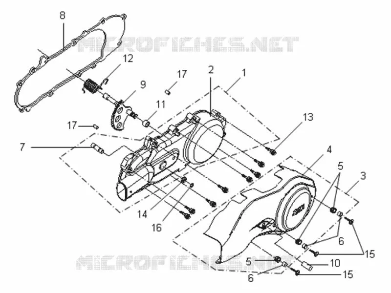 CARTER D'EMBRAYAGE SYM scooter 125 2007 VS 125 EURO3 (HA12C6-4)  VS 125 EURO3 (HA12C6-4)