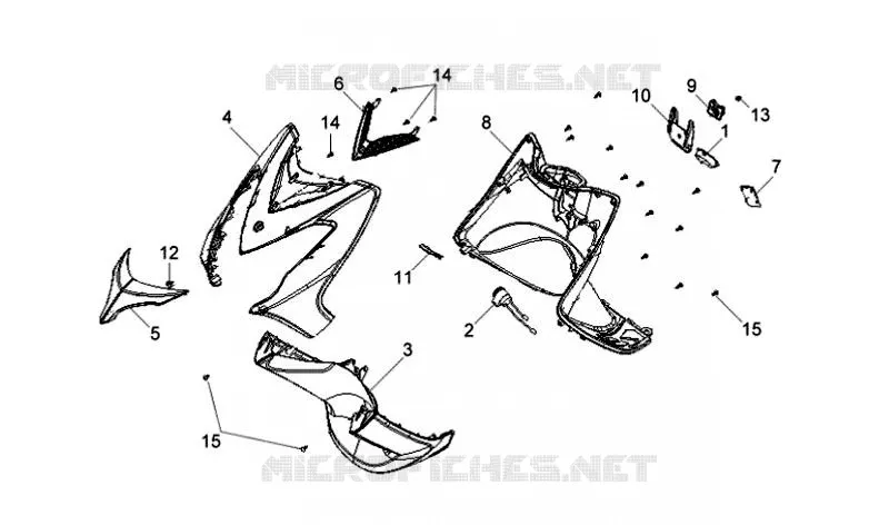 GARDE-BOUE AVANT SYM scooter 125 2012 VS 125S (HV12WD-6)  VS 125S (HV12WD-6)