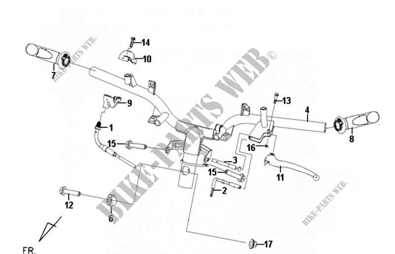 CABLE SWITCH HANDLE LEAVER pour SYM FIDDLE II 50 (45 KMH) (AF05W-6) (L0-L4) de 2010
