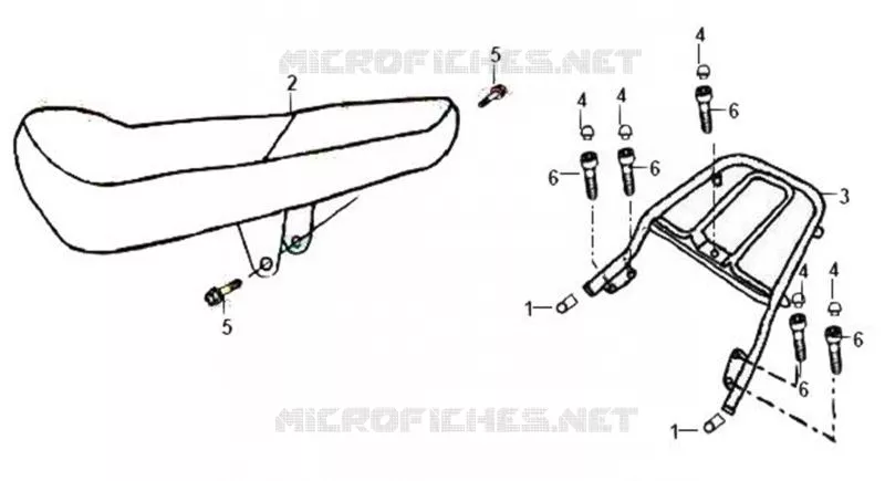 SELLE / SUPPORT ARRIÈRE SYM moto 125 2010 XS-125-K (MD12B2-E)  XS-125-K (MD12B2-E)