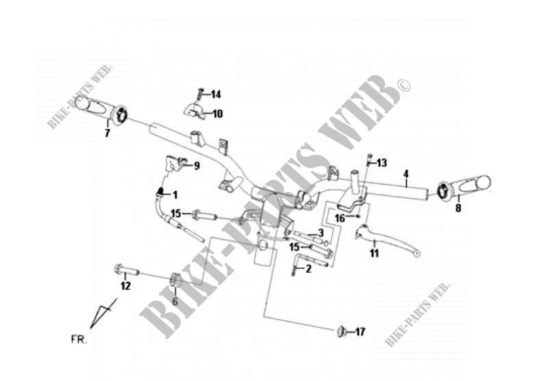 CABLE SWITCH HANDLE LEAVER pour SYM FIDDLE II 50 (45 KMH) (AF05W-6) (NEW ENGINE) (K9-L2) de 2009