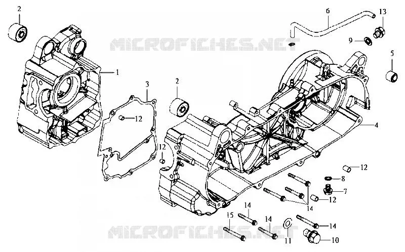 CARTERS MOTEUR SYM scooter 200 2008 HD 200 (LH18W-6)  HD 200 (LH18W-6)
