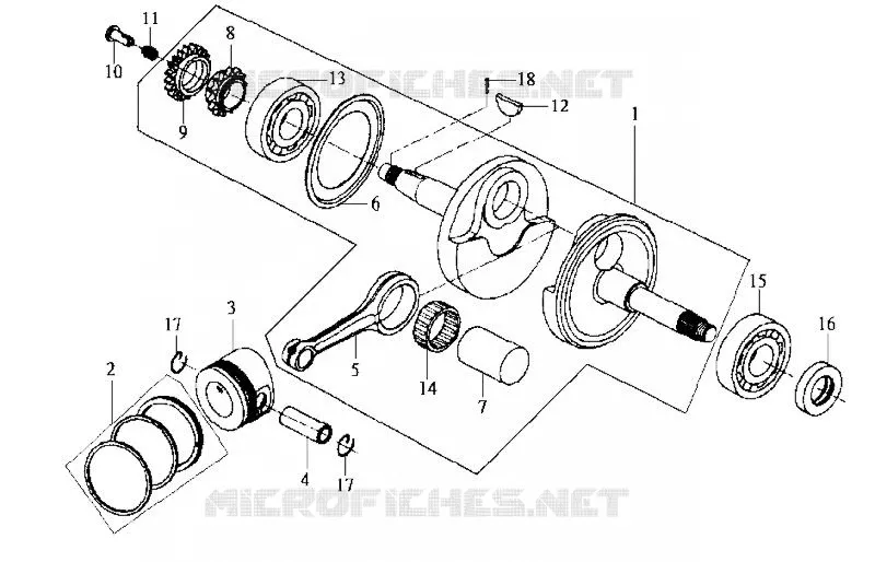 EMBIELLAGE - PISTON SYM scooter 200 2008 HD 200 (LH18W-6)  HD 200 (LH18W-6)