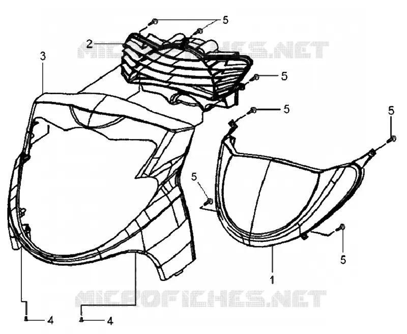 FACE AVANT - OPTIQUE SYM scooter 200 2008 HD 200 (LH18W-6)  HD 200 (LH18W-6)