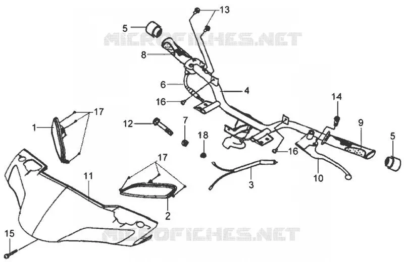 GUIDON SYM scooter 200 2008 HD 200 (LH18W-6)  HD 200 (LH18W-6)