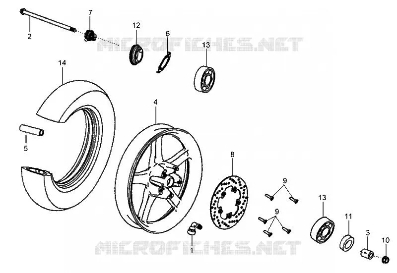 ROUE AVANT SYM scooter 200 2008 HD 200 (LH18W-6)  HD 200 (LH18W-6)