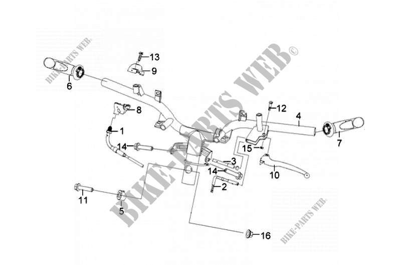 CABLE SWITCH HANDLE LEAVER pour SYM FIDDLE II 50 (45 KMH) (AF05W-F) (L1-L4) de 2011