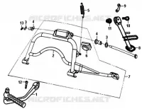 BEQUILLE CENTRALE   BRAS DE DÉMARREUR DE KICK pour SYM ALLO 50 (25 KMH) (AJ05W6-6) (L6) de 2016