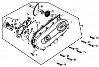 COUVERCLE DE CARTER GAUCHE pour SYM ALLO 50 (25 KMH) (AJ05W6-6) (L6) de 2016