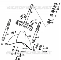 TIGE DE DIRECTION / FOURCHE AVANT pour SYM ALLO 50 (25 KMH) (AJ05W6-6) (L6) de 2016