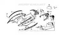 COUVERCLE DE CARROSSERIE / FEU ARRIÈRE pour SYM GTS 250 EVO (LM25W5-6) (K9-L0) de 2010