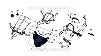 PARE BRISE   VISIÈRE DE COMPTEUR pour SYM GTS 250 EVO (LM25W5-6) (K9-L0) de 2010