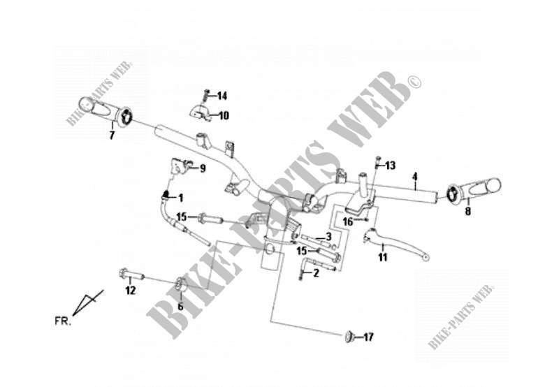 CABLE SWITCH HANDLE LEAVER pour SYM FIDDLE II 50 (45 KMH) (AF05W-S) (NEW ENGINE) (K9-L2) de 2009