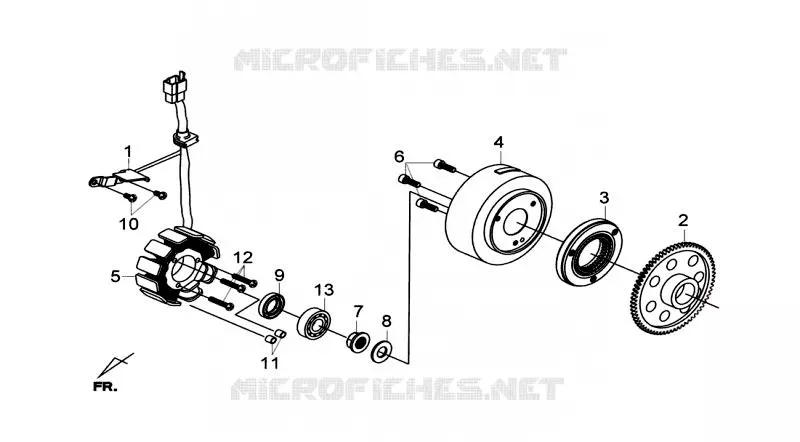 VOLANT - STATOR SYM scooter 250 2012 JOYMAX 250I (LN25W2-B) (L2)  JOYMAX 250I (LN25W2-B) (L2)