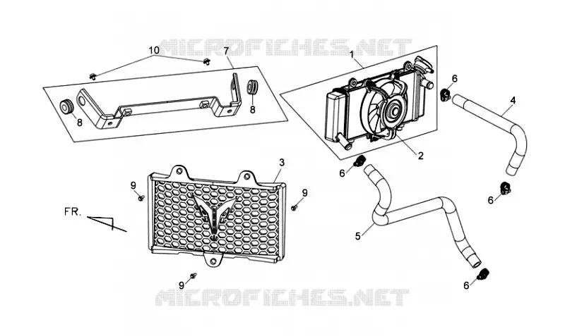 RADIATEUR SYM moto 250 2011 WOLF 250EFI  (PD25A1-6) (L1)  WOLF 250EFI  (PD25A1-6) (L1)