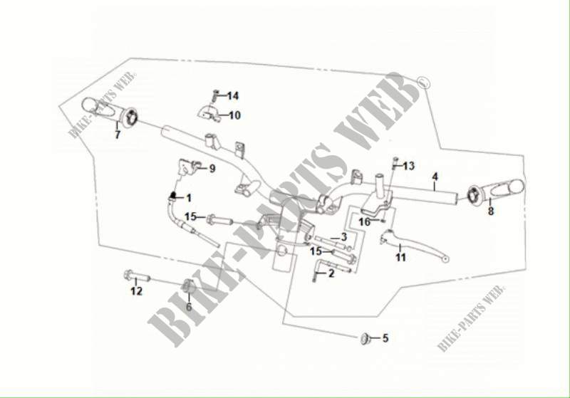 CABLE   SWITCH   HANDLE LEVER pour SYM FIDDLE II 50 (AF05W5-NL) (E5) (M1) de 2021