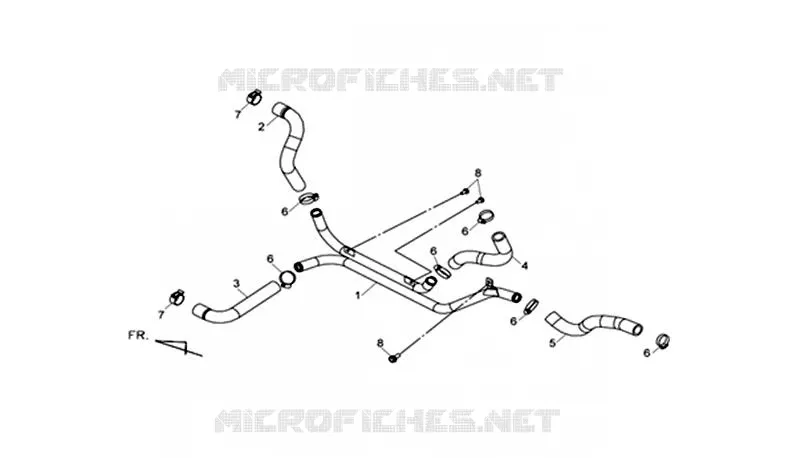 TUYAU D'EAU SYM scooter 400 2018 MAXSYM 400I (LX40A4-EU) (L8)  MAXSYM 400I (LX40A4-EU) (L8)