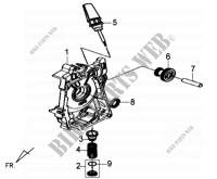 COUVERCLE CARTER DROIT pour SYM GTS 125I ABS-SNS  (LN12WD-EU) (E4) (L7) de 2017