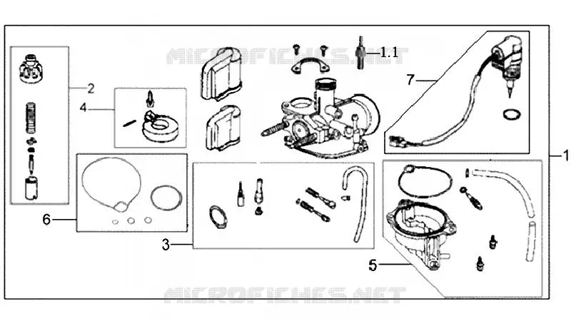 CARBURATEUR SYM scooter 50 2007 JET BASIX (BL05WG-6) (K7)  JET BASIX (BL05WG-6) (K7)
