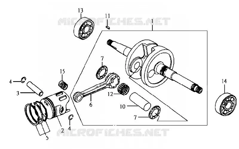 EMBIELLAGE - PISTON SYM scooter 50 2007 JET BASIX (BL05WG-6) (K7)  JET BASIX (BL05WG-6) (K7)